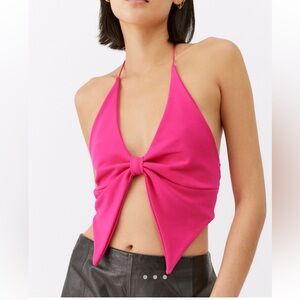 Urban Outfitters Pink Bow Halter Top